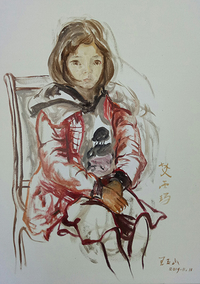 王玉山作品4《小女孩》80X60cm 油彩 2019年